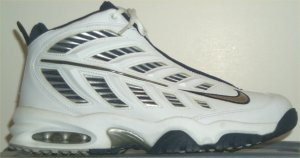 Nike Air 40-40 GD ¾ High baseball turf shoe: white with black and silver trim