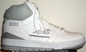 AVIA 830 high-top basketball shoe: white with gray trim