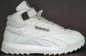 Reebok Classic Exertion Ripple Mid fitness shoe for guys in white, side view