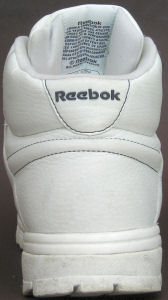 Reebok Classic Exertion Ripple Mid in white, heel view
