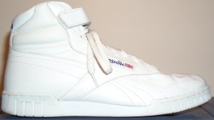 Reebok Ex-O-Fit, white high-top fitness shoe for guys
