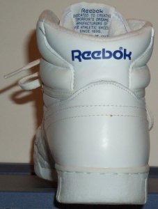 Reebok Ex-O-Fit white high-top, back view