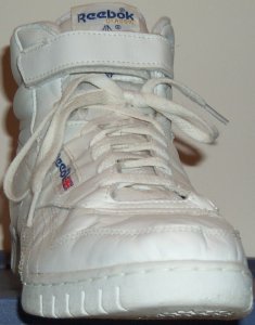 Reebok Ex-O-Fit white high-top, front view