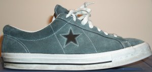 Converse One Star sneaker in steel gray-blue with black star