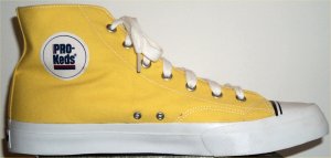 PRO-Keds yellow canvas high-top basketball shoe