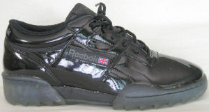 Reebok Workout fitness sneaker: black patent leather