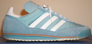 The adidas SL72 shoe in Argentinian Blue with white wtripes and trim