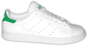 The adidas Stan Smith tennis shoe, with green trim