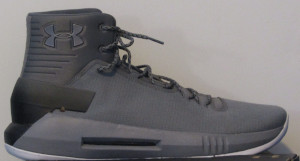 Gray Under Armour Drive 4 Mid athletic shoe