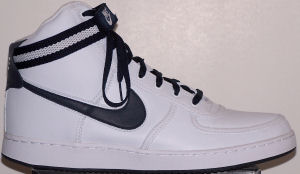 Nike Vandal Leather high-top shoe: white with anthracite SWOOSH, anthracite and gray ankle strap