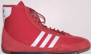 adidas Wrestling Canvas, red with white stripes and trim