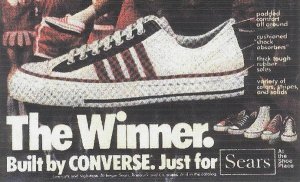 1970's era Sears "Winner" sneaker ad: Built by CONVERSE. Just For Sears.