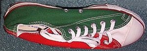 Converse "Chuck Taylor" All Star in "Christmas: Tricolored Panels" design Converse "Chuck Taylor" All Star in "Christmas: Tricolored Panels" design