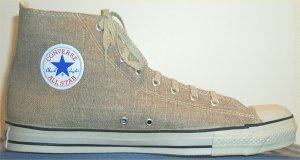 Converse All Star Hemp High in Khaki, Chuck patch side