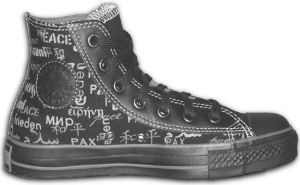 Converse "Chuck Taylor" Peace Words high-top in black Converse "Chuck Taylor" Peace Words high-top in black