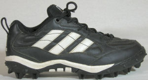 adidas Corner Blitz football shoe in black with white stripes adidas Corner Blitz football shoe in black with white stripes