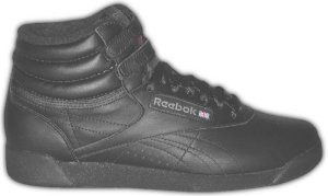 Reebok Freestyle black high-top aerobics shoe Reebok Freestyle black high-top aerobics shoe