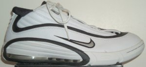 Nike Air Max Highup womens' basketball shoe in white with black and silver trim Nike Air Max Highup womens' basketball shoe in white with black and silver trim