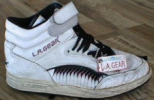 White LA Gear high-top sneakers