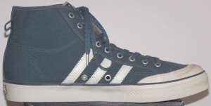 adidas Nizza high-tops in blue with white stripes and metal Buick Ventiports between the stripes adidas Nizza high-tops in blue with white stripes and metal Buick Ventiports between the stripes