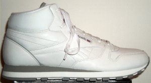 Reebok Classic Leather Mid sneaker (white, gray trim) Reebok Classic Leather Mid sneaker (white, gray trim)